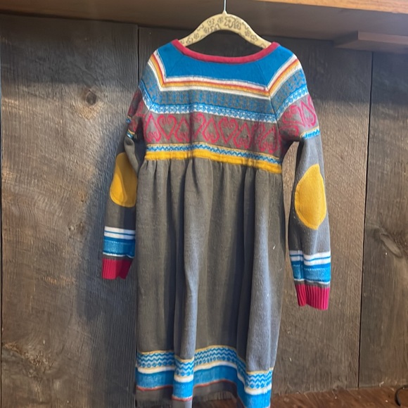 Hanna Andersson Nordic Wool Blend Sweater Dress Gray Colorful/gently used - Picture 2 of 4